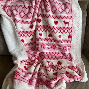 Victoria's Secret Pink and White Blanket